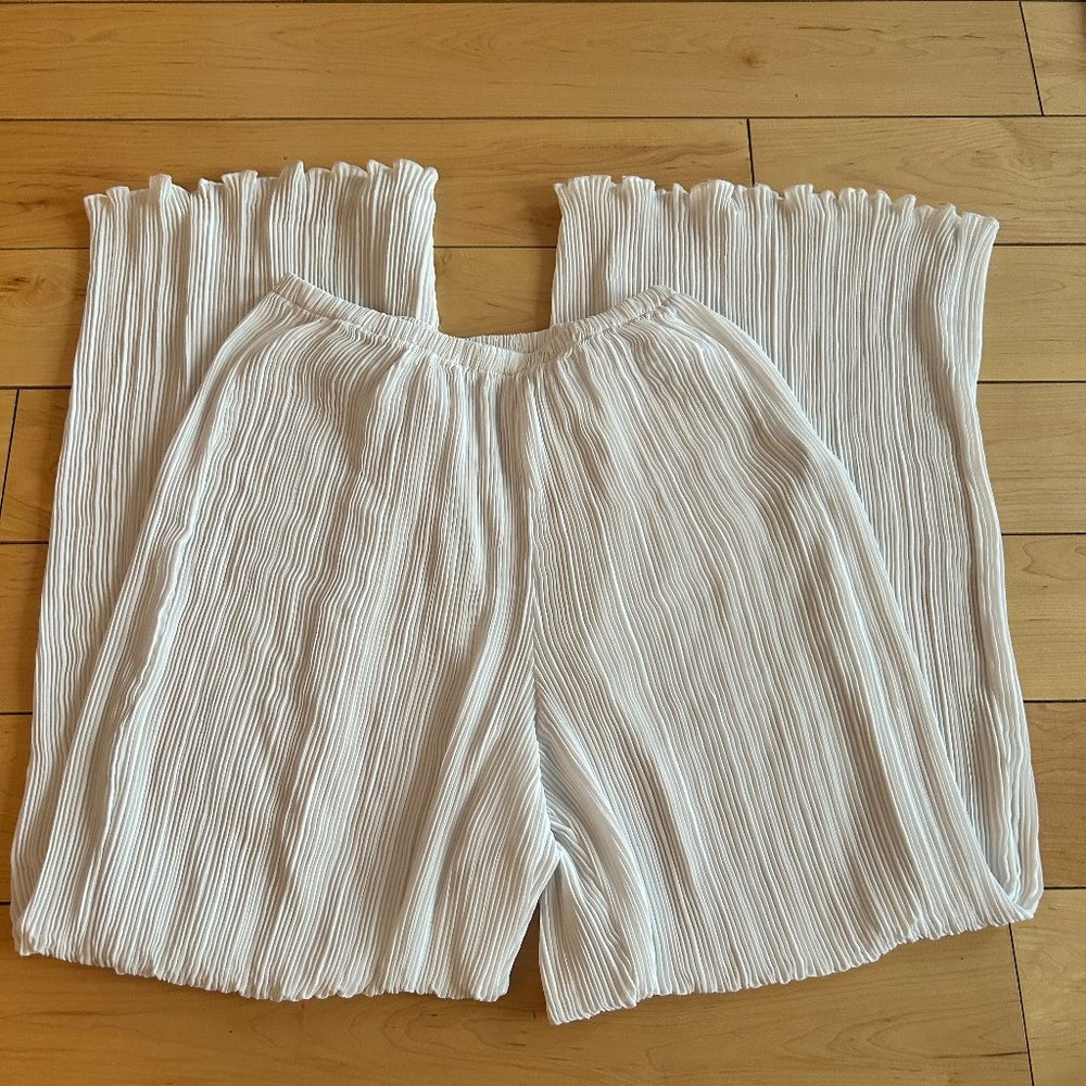 NEVER WORN Good American Plisse Wide Leg